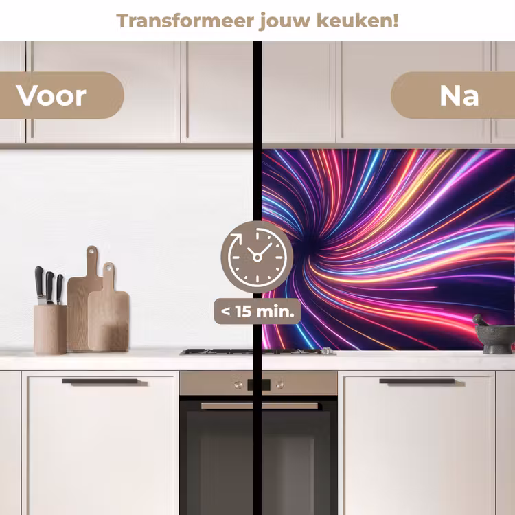 Keuken achterwand - Abstract - Swirl - Futuristic - Neon — 2