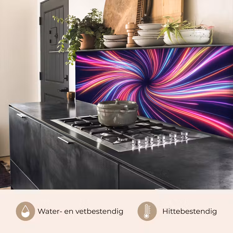 Keuken achterwand - Abstract - Swirl - Futuristic - Neon — 3