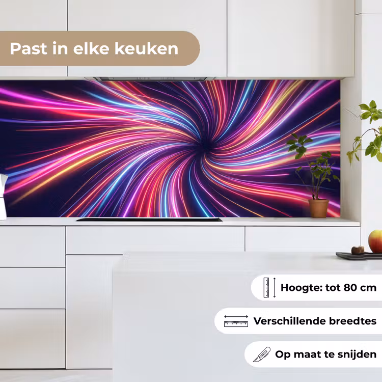 Keuken achterwand - Abstract - Swirl - Futuristic - Neon — 4