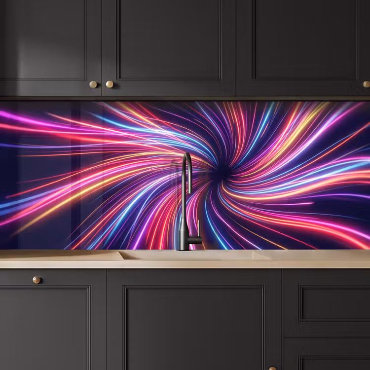 Keuken achterwand - Abstract - Swirl - Futuristic - Neon — 6