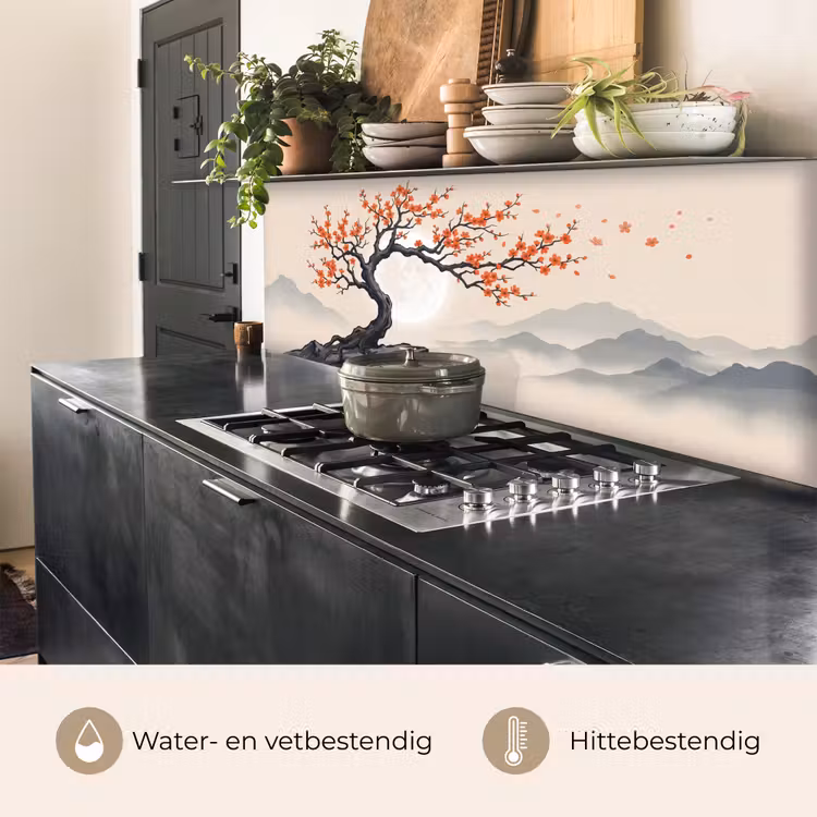 Keuken achterwand - Aziatisch - Bloesem - Rood — 3