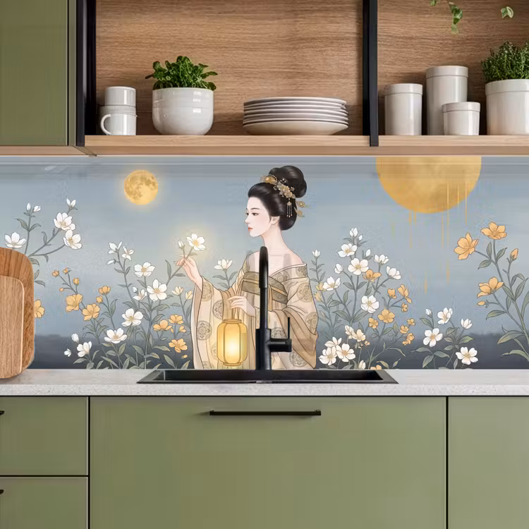 Keuken achterwand - Aziatisch - Vrouw - Kimono — 5