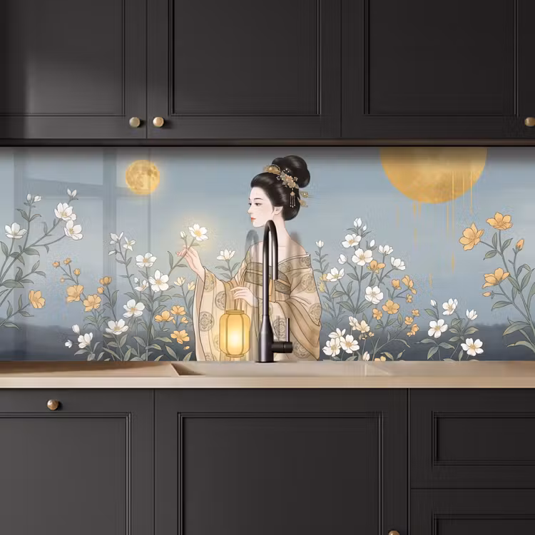 Keuken achterwand - Aziatisch - Vrouw - Kimono — 6