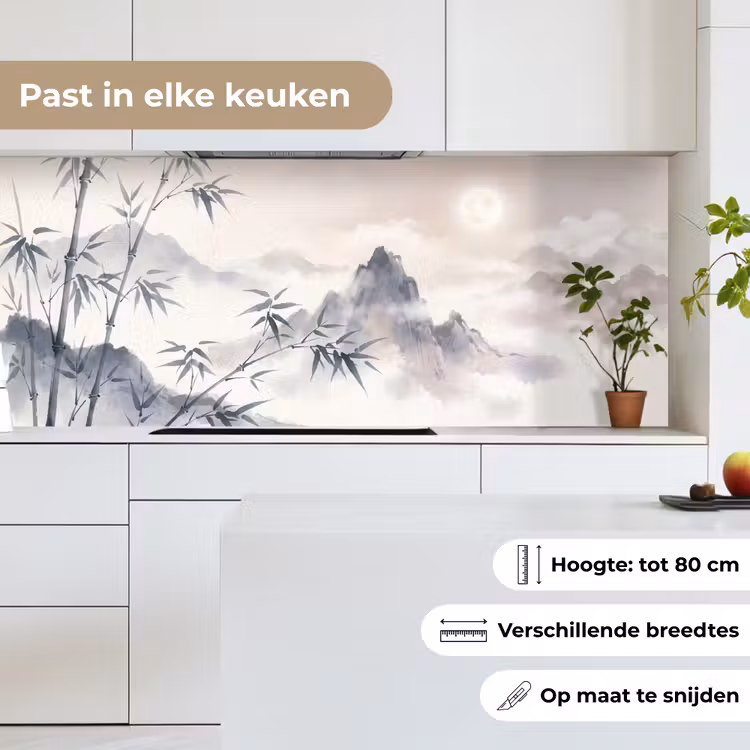 Keuken achterwand - Bamboe - Azië - Grijs — 4