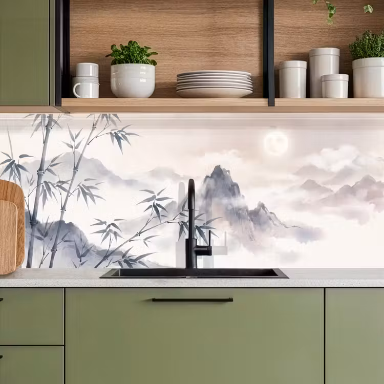 Keuken achterwand - Bamboe - Azië - Grijs — 5