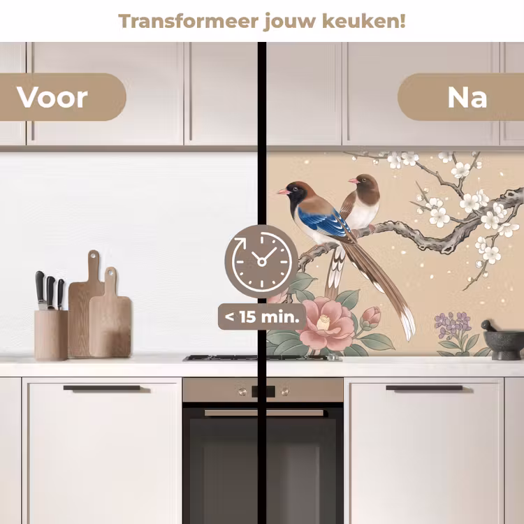 Keuken achterwand - Bloemen - Vogels - Bloemen — 2