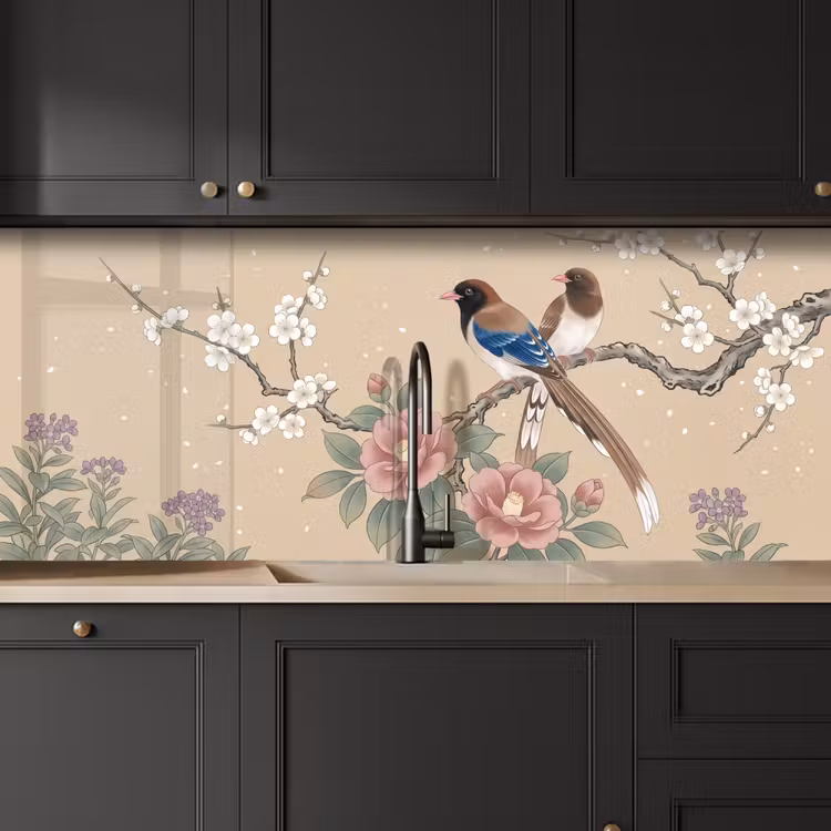 Keuken achterwand - Bloemen - Vogels - Bloemen — 6