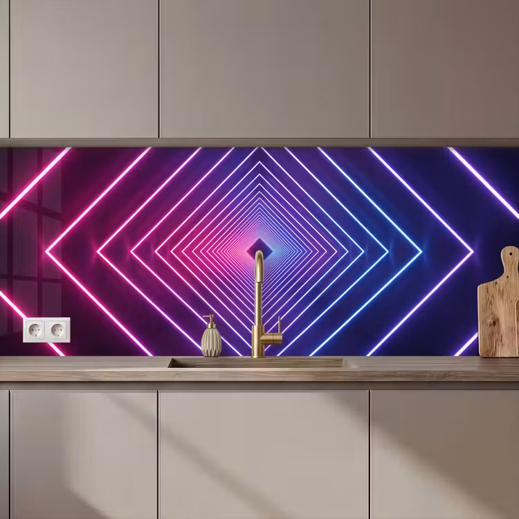 Keuken achterwand - Driedimensionaal - Tunnel - Ruimte — 1