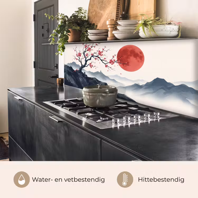 Keuken achterwand - Kersenbloesem - Oosters - Rood — 3
