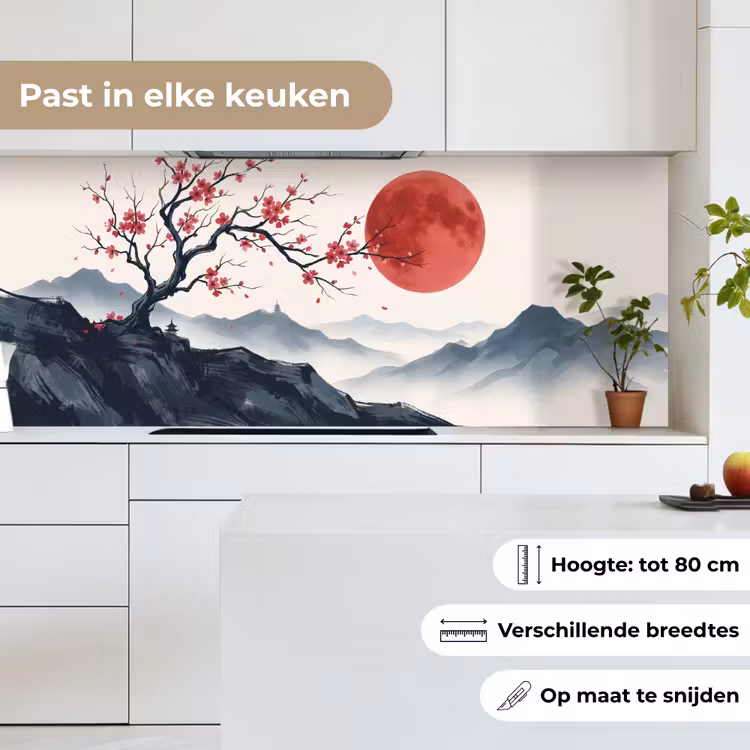 Keuken achterwand - Kersenbloesem - Oosters - Rood — 4