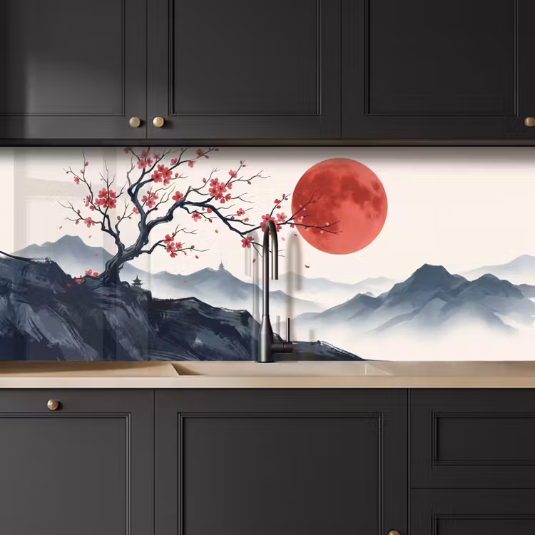 Keuken achterwand - Kersenbloesem - Oosters - Rood — 6