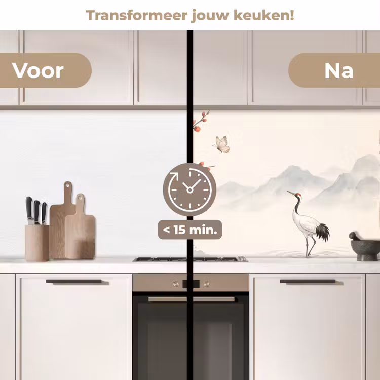 Keuken achterwand - Kraanvogel - Azië - Klassiek — 2