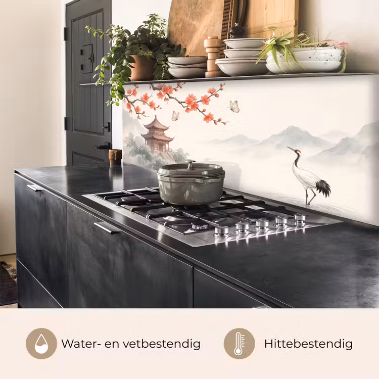 Keuken achterwand - Kraanvogel - Azië - Klassiek — 3