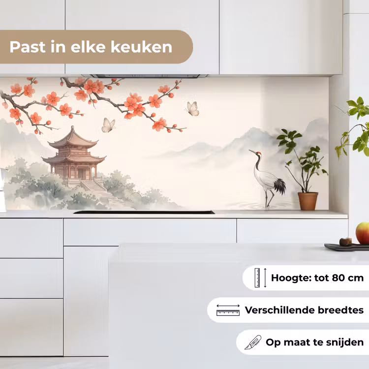Keuken achterwand - Kraanvogel - Azië - Klassiek — 4