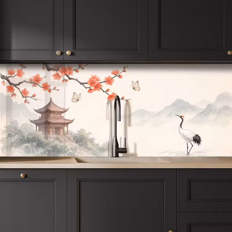 Keuken achterwand - Kraanvogel - Azië - Klassiek — 6