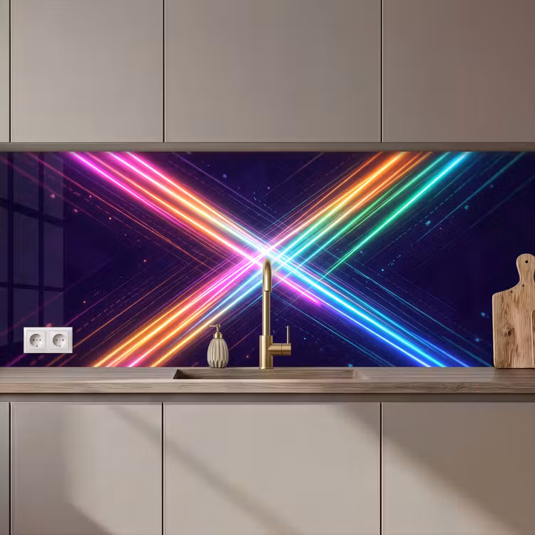 Keuken achterwand - Kruisen - Lasterstralen - Neon — 1