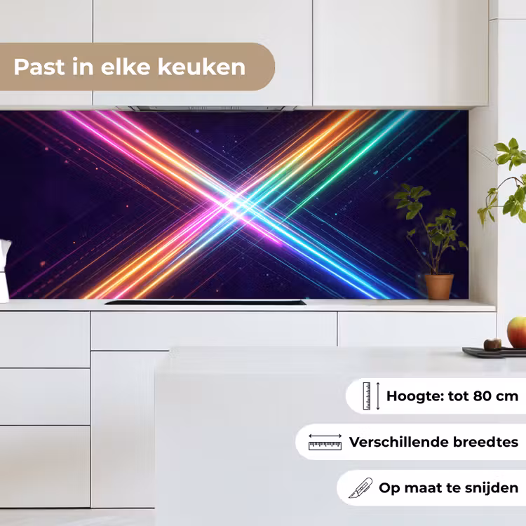 Keuken achterwand - Kruisen - Lasterstralen - Neon — 4