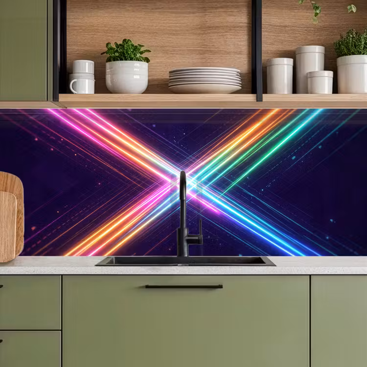Keuken achterwand - Kruisen - Lasterstralen - Neon — 5