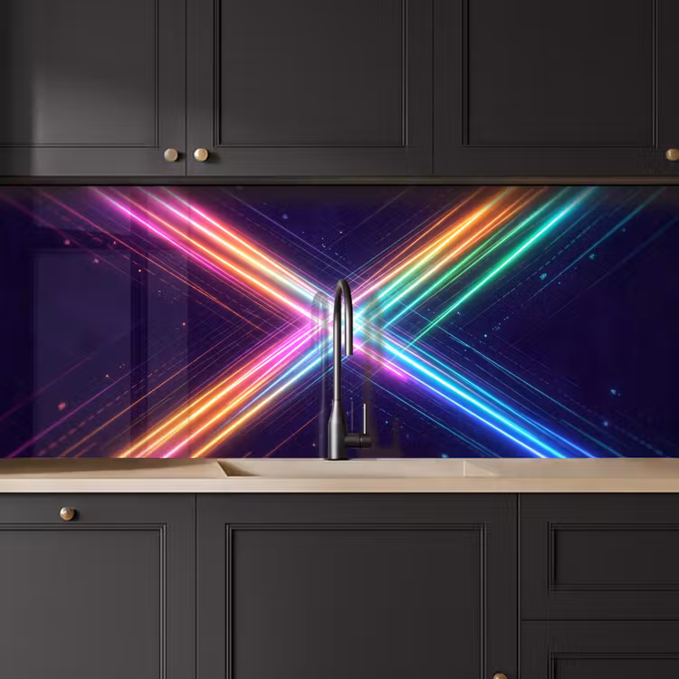Keuken achterwand - Kruisen - Lasterstralen - Neon — 6