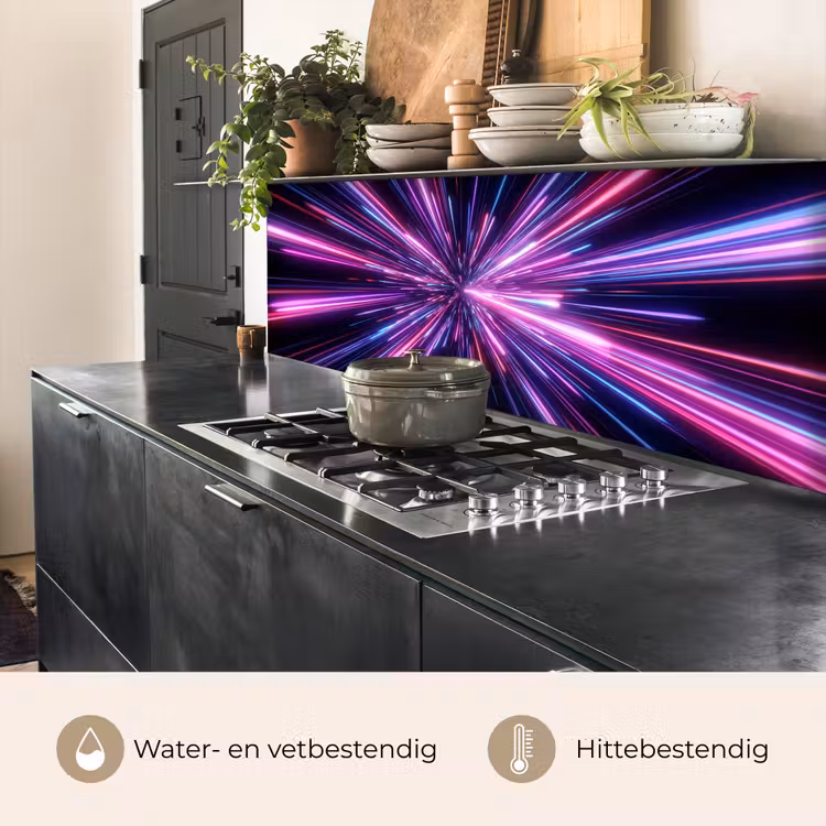 Keuken achterwand - Lichtsnelheid - Ruimte - Roze - Paars — 3