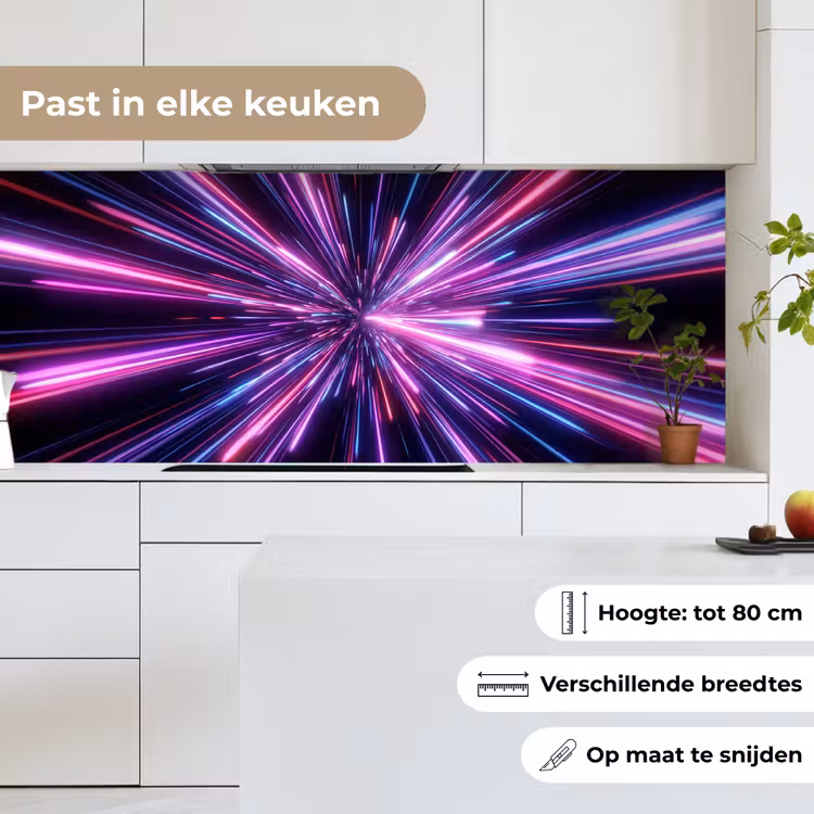 Keuken achterwand - Lichtsnelheid - Ruimte - Roze - Paars — 4