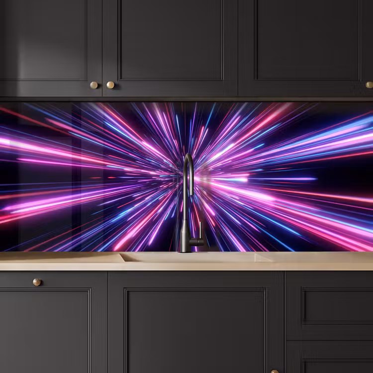 Keuken achterwand - Lichtsnelheid - Ruimte - Roze - Paars — 6