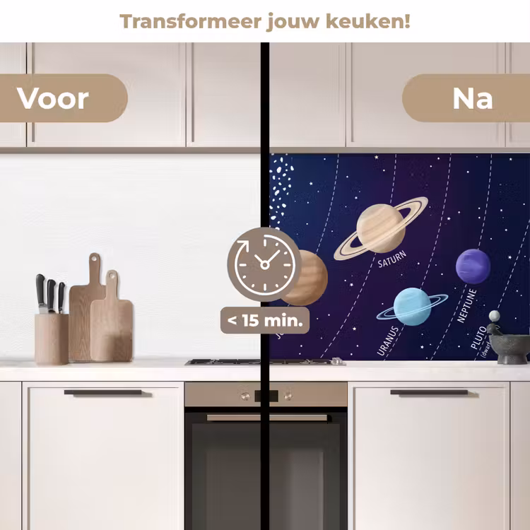 Keuken achterwand - Planetenstelsel - Ruimte - Illustratie — 2