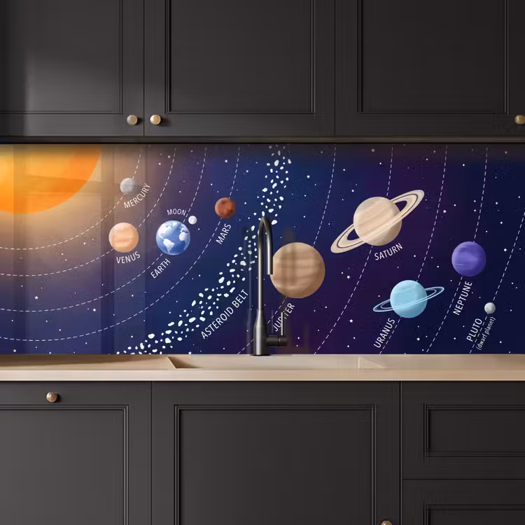 Keuken achterwand - Planetenstelsel - Ruimte - Illustratie — 6