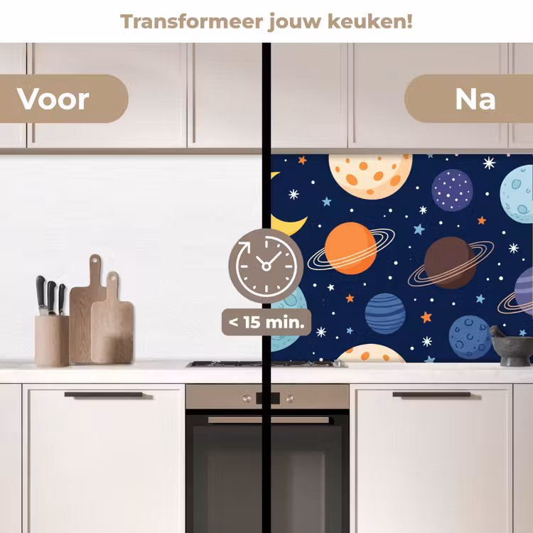 Keuken achterwand - Ruimte - Planeten - Kleurrijk — 2