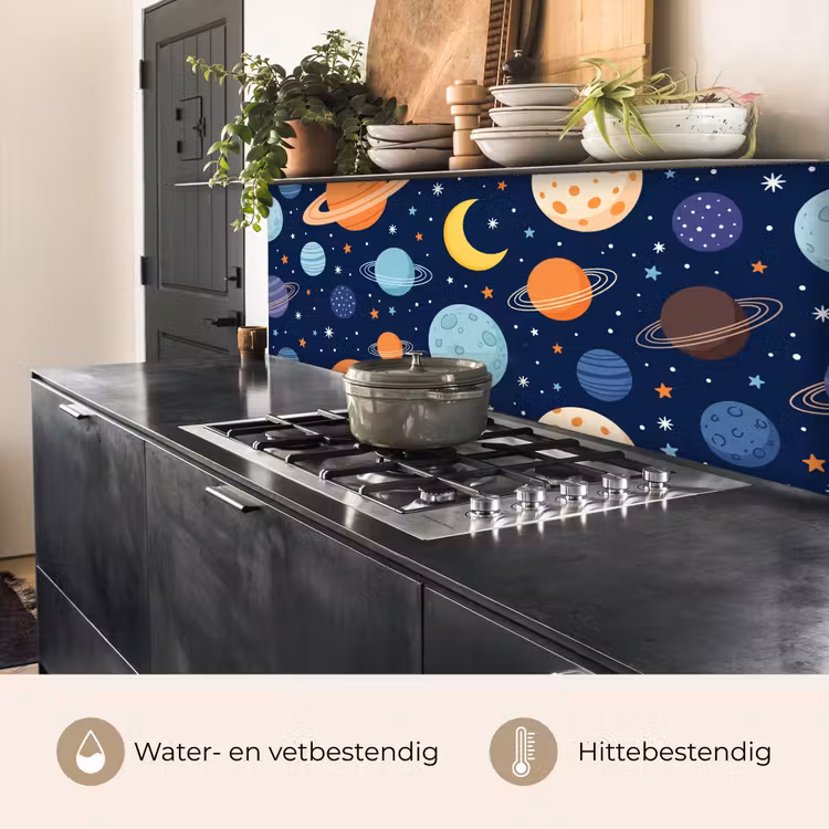 Keuken achterwand - Ruimte - Planeten - Kleurrijk — 3