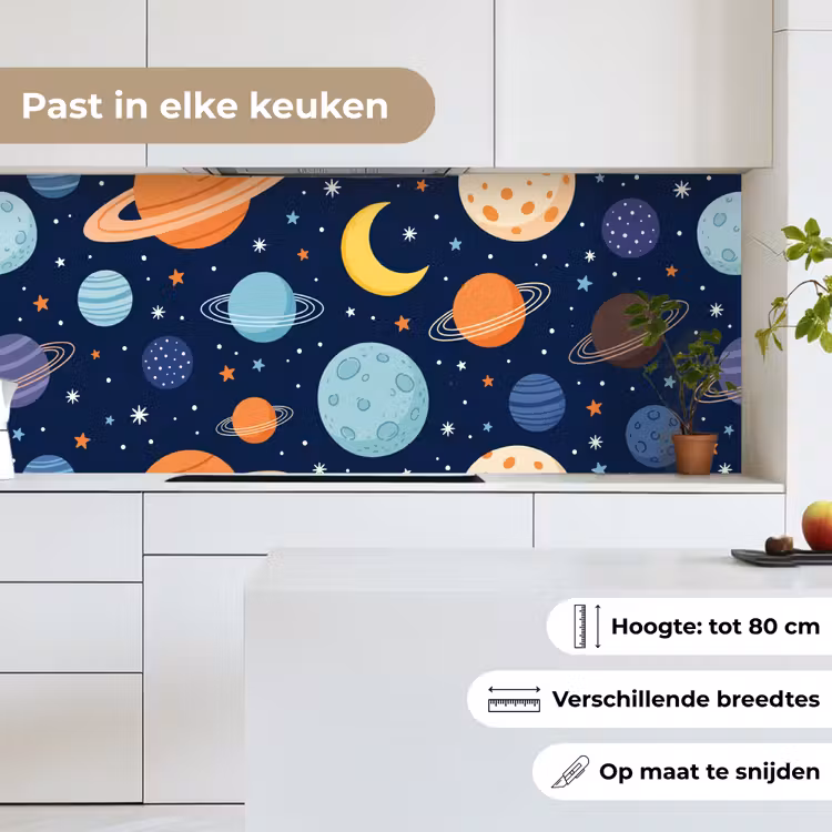 Keuken achterwand - Ruimte - Planeten - Kleurrijk — 4