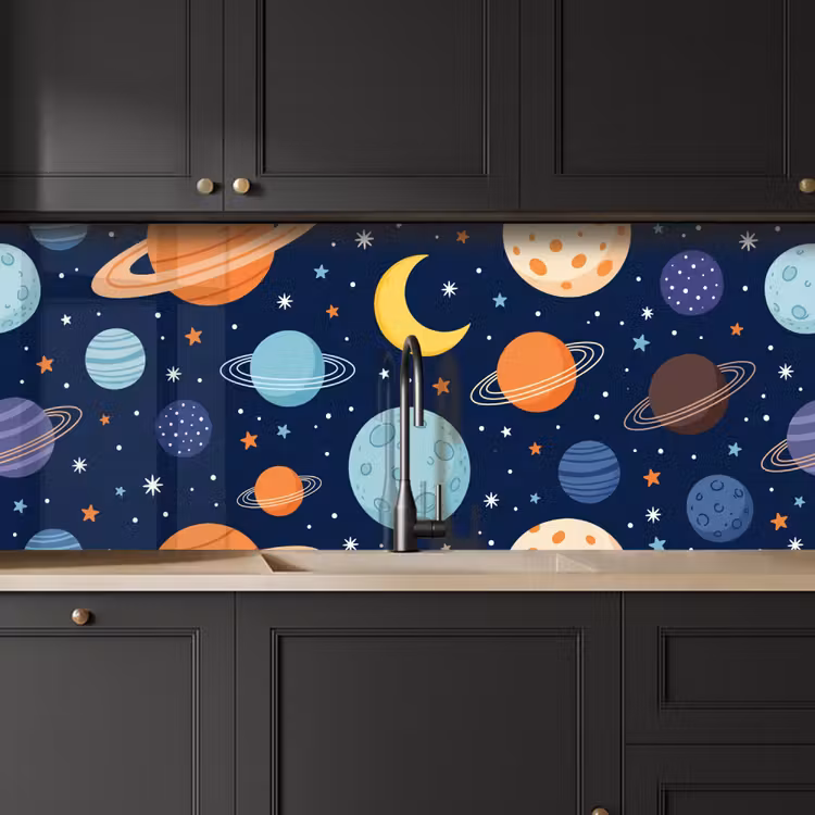 Keuken achterwand - Ruimte - Planeten - Kleurrijk — 6