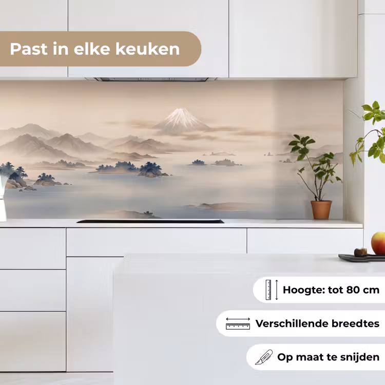 Keuken achterwand - Japans - Landschap - Beige — 4