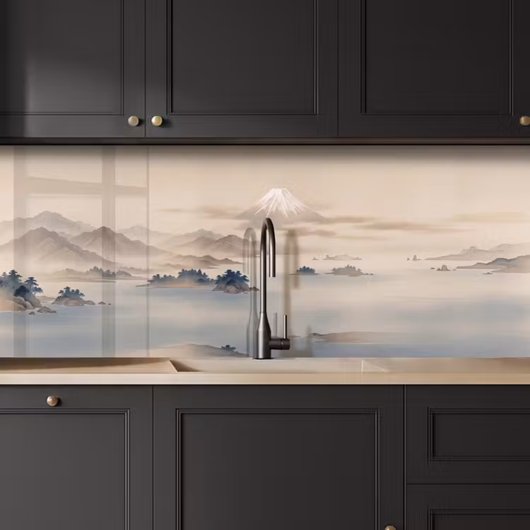 Keuken achterwand - Japans - Landschap - Beige — 6