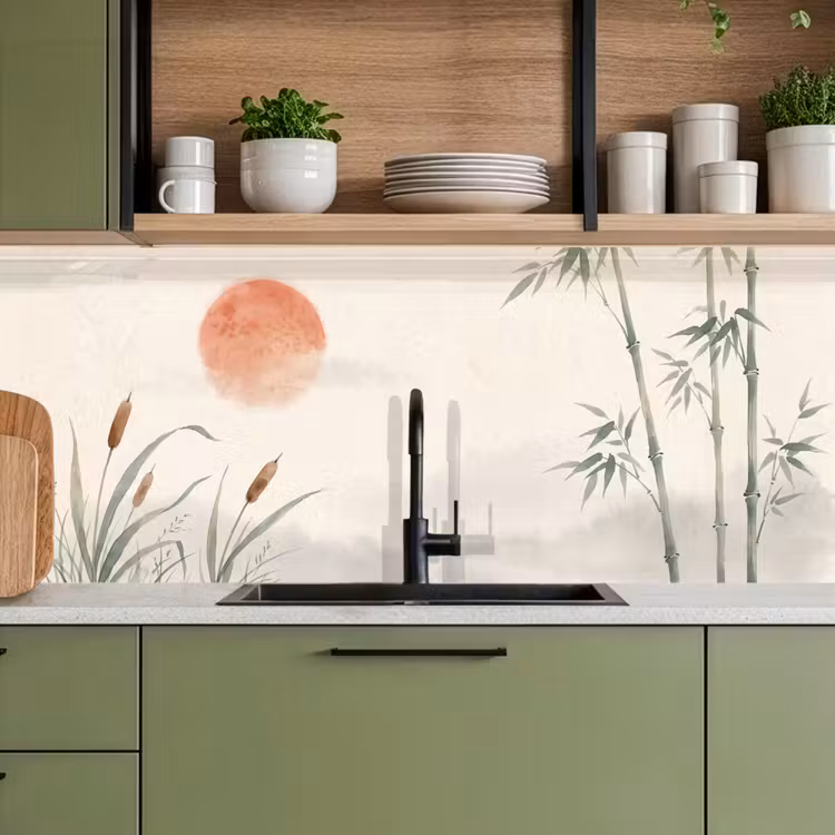 Keuken achterwand - Minimalistisch - Bamboe - Groen — 5