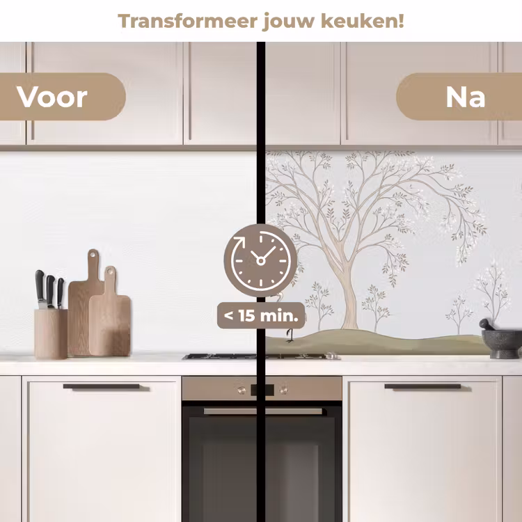 Keuken achterwand - Minimalistisch - Kraanvogels - Blauw — 2