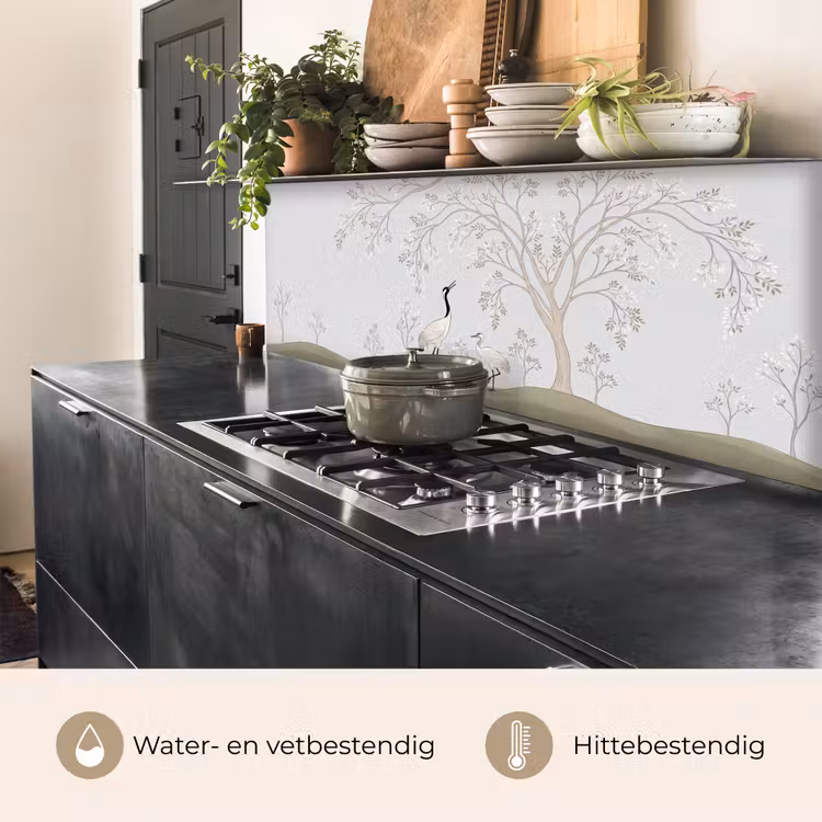 Keuken achterwand - Minimalistisch - Kraanvogels - Blauw — 3