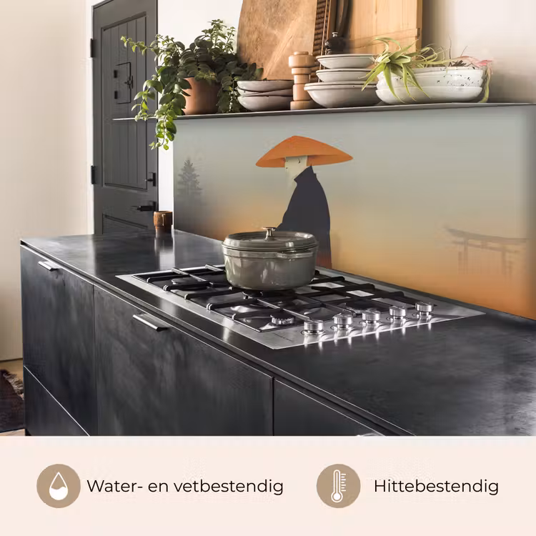 Keuken achterwand - Minimalistisch - Silhouet - Oranje — 3