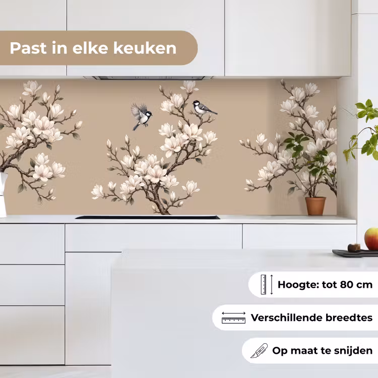 Keuken achterwand - Oosters - Vogels - Beige — 4