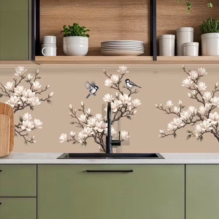 Keuken achterwand - Oosters - Vogels - Beige — 5