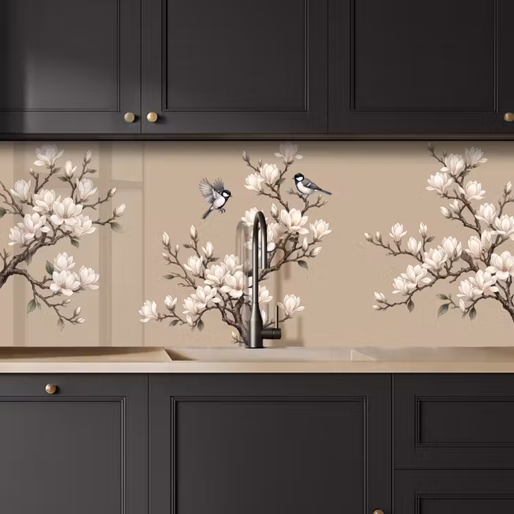 Keuken achterwand - Oosters - Vogels - Beige — 6