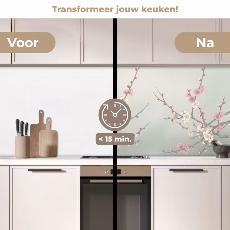 Keuken achterwand - Kersen - Bloesem - Groen — 2