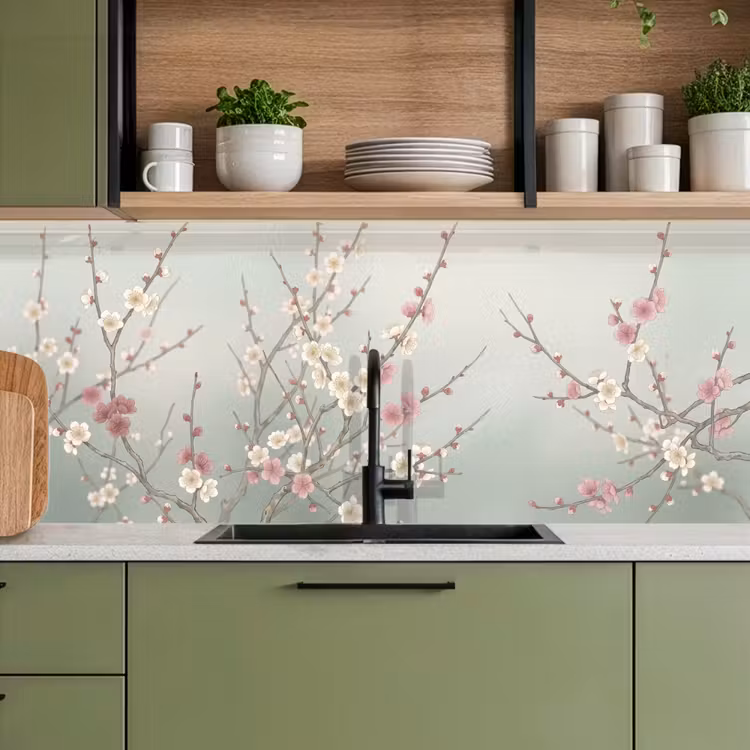 Keuken achterwand - Kersen - Bloesem - Groen — 5