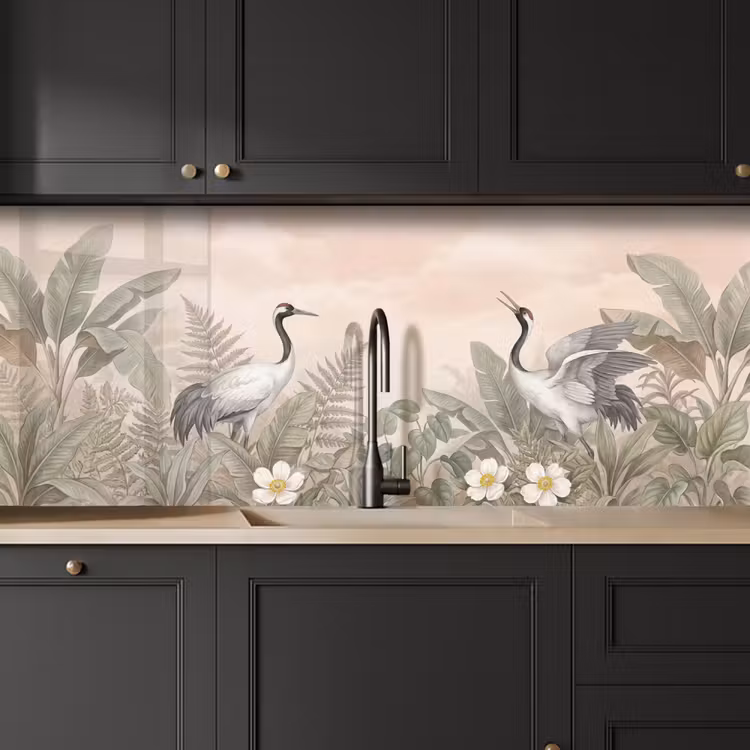 Keuken achterwand - Kraanvogels - Natuur - Roze — 6