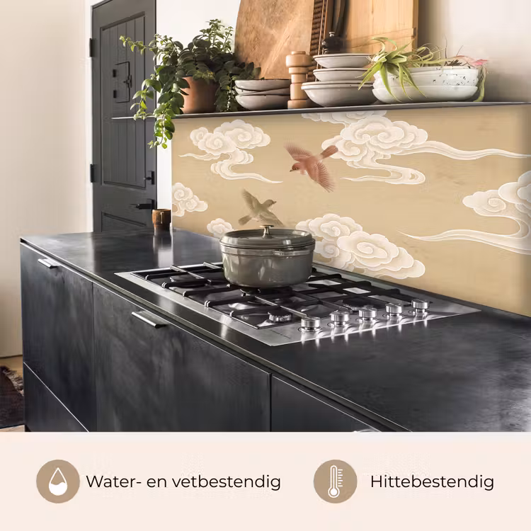 Keuken achterwand - Vogels - Vliegen - Beige — 3