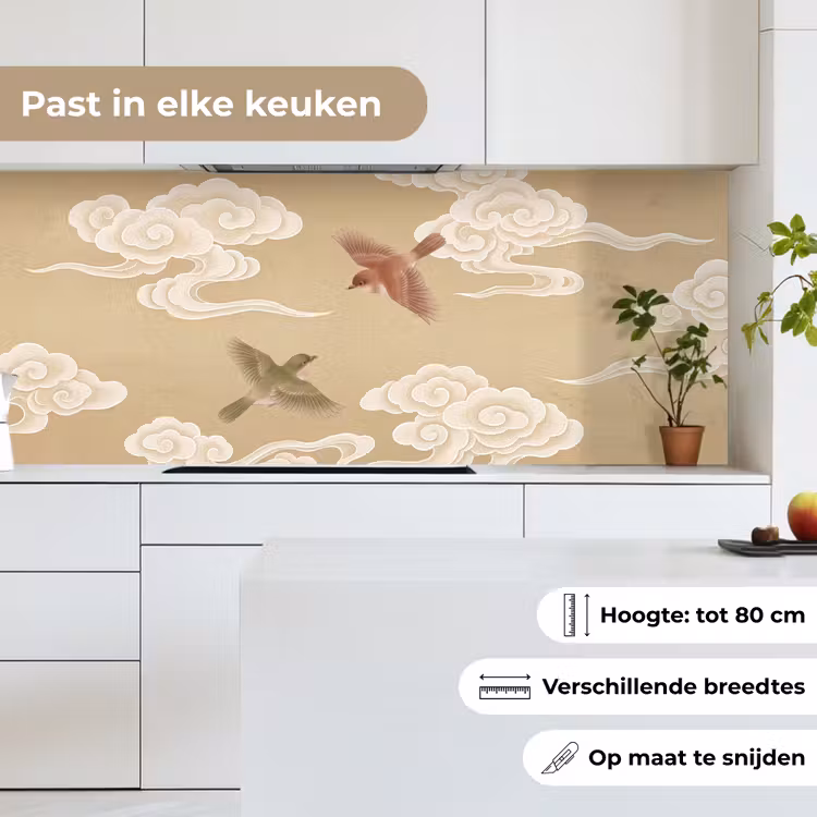 Keuken achterwand - Vogels - Vliegen - Beige — 4