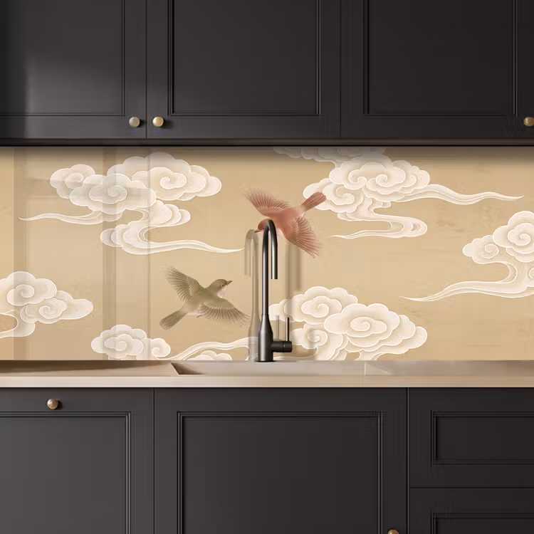 Keuken achterwand - Vogels - Vliegen - Beige — 6