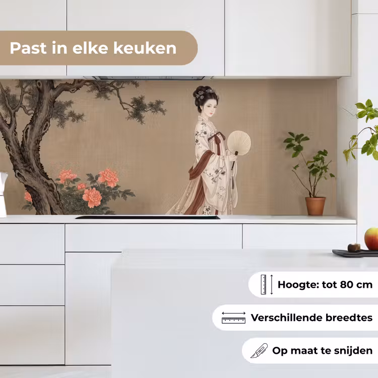 Keuken achterwand - Vrouw - Azië - Kunst - Beige — 4