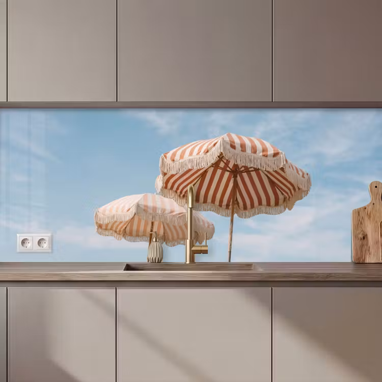 Keuken achterwand - Parasol - Lucht - Rood — 1