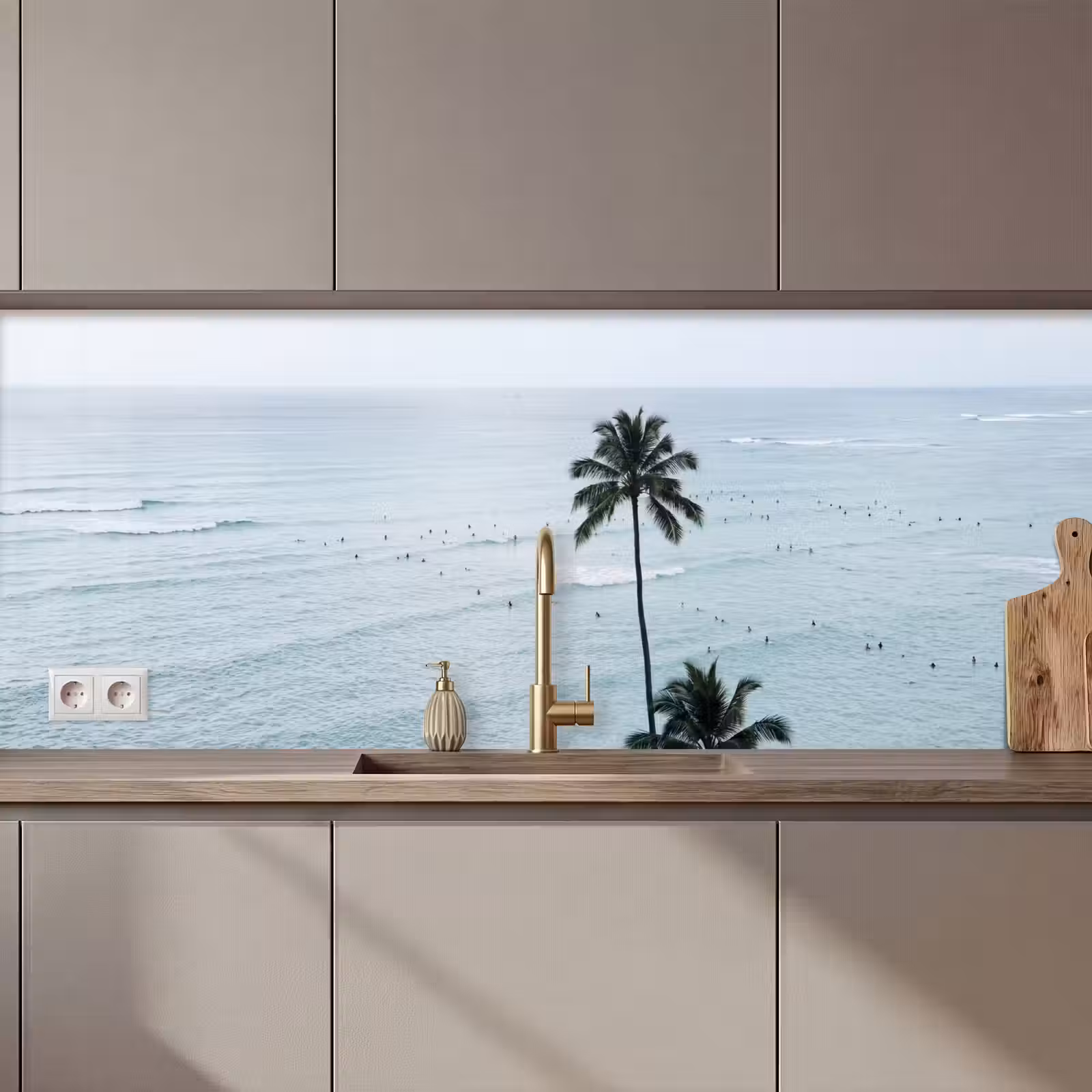 Keuken achterwand - Oceaan - Palmbomen - Surfers — 1